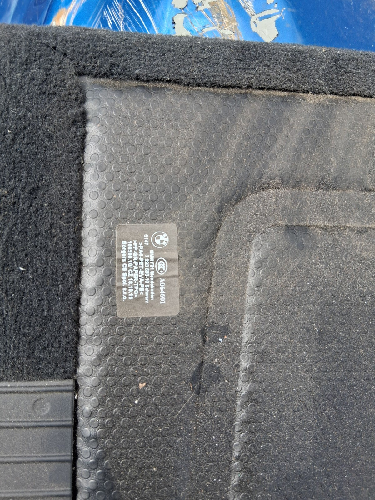2019 BMW 3 SERIES F30 330i BOOT FLOOR LINER CARPET 7293693