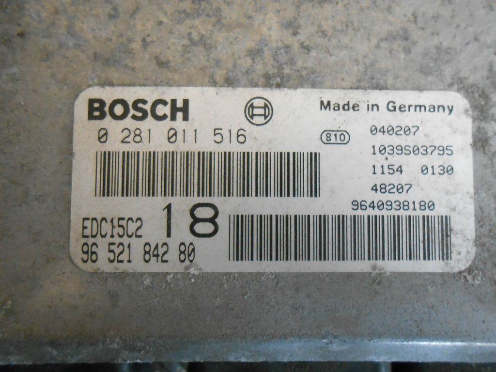 PEUGEOT 607 2004 2.2 HDI DW12TED4 (4HX) ENGINE ECU UNIT 9652184280 0281011516