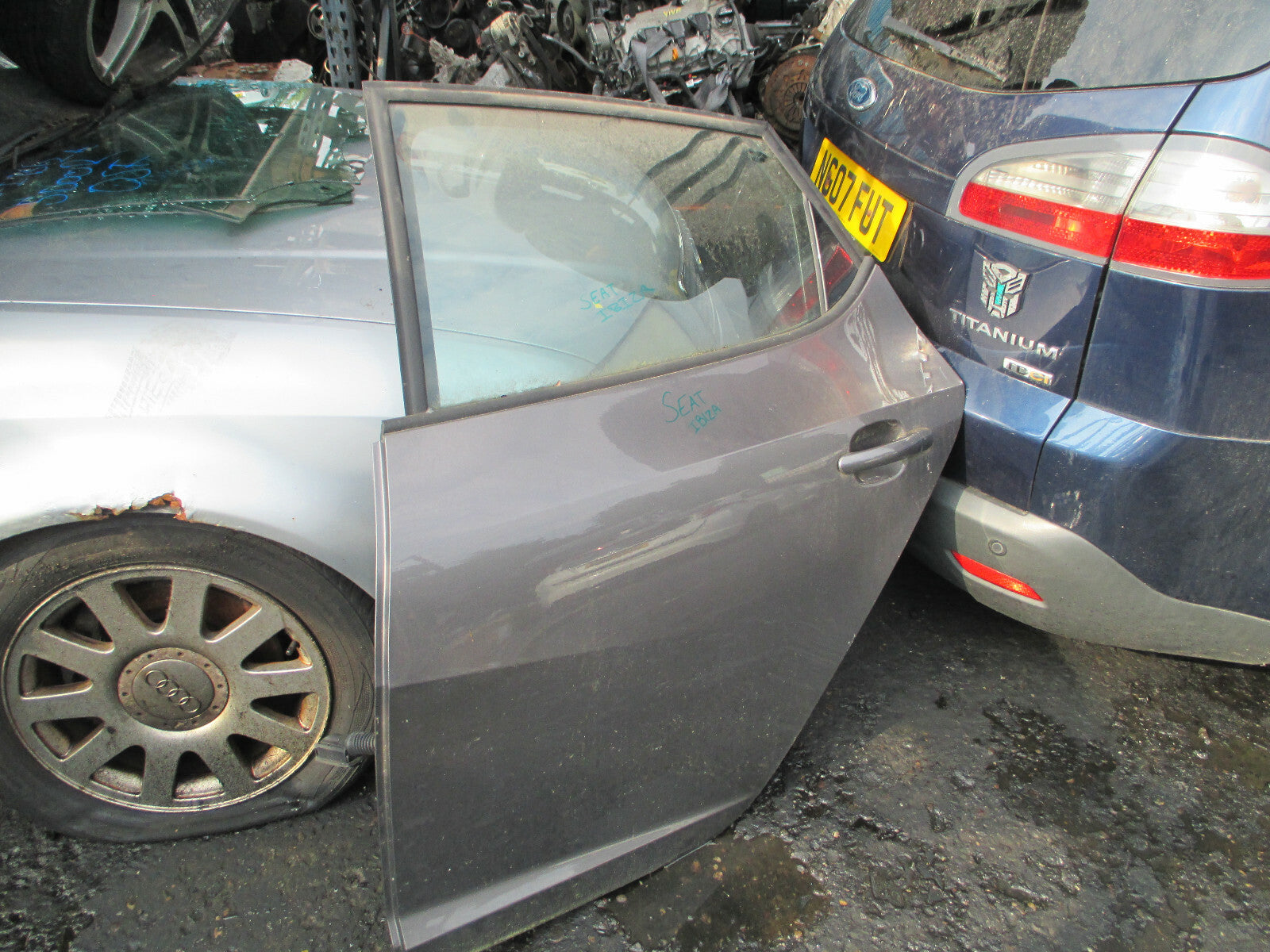 SEAT IBIZA 6J MK4 2016 5 DOOR HATCHBACK NSR PASSENGER REAR DOOR LS7K GREY
