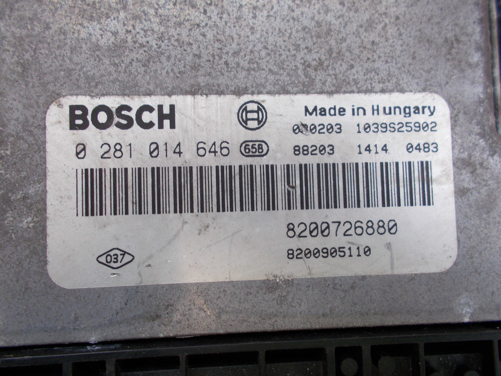 2007 RENAULT LAGUNA 2.0 DCI DIESEL ENGINE ECU 0281014646 1039S25902 8200726880