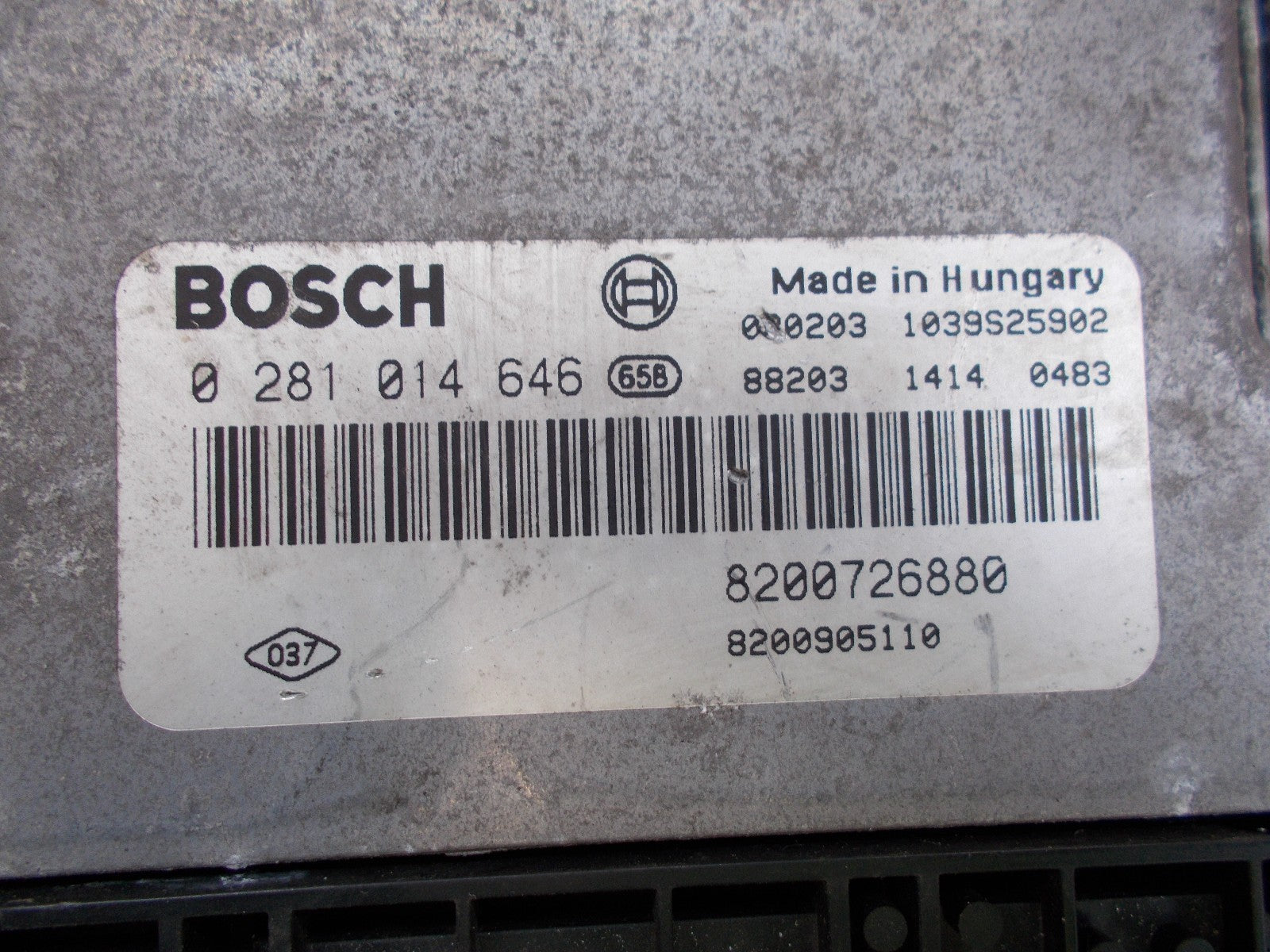 2007 RENAULT LAGUNA 2.0 DCI DIESEL ENGINE ECU 0281014646 1039S25902 8200726880