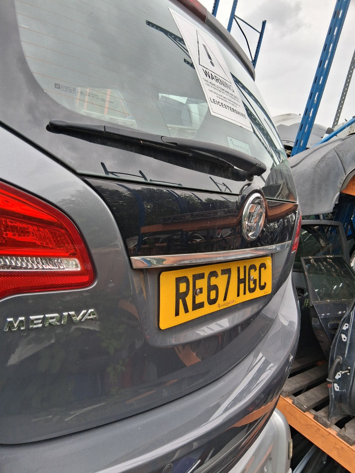 2017 VAUXHALL MERIVA B MK2 BARE TAILGATE BOOTLID SHINY GREY Z195