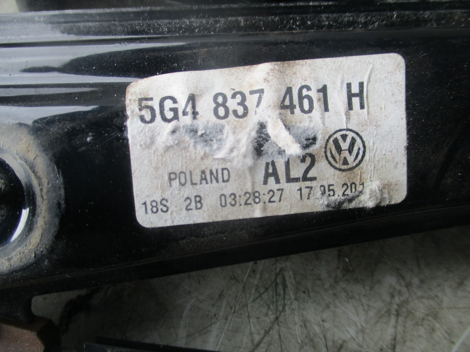 2017 VW GOLF  WINDOW MOTOR & REGULATOR 5G4837461H