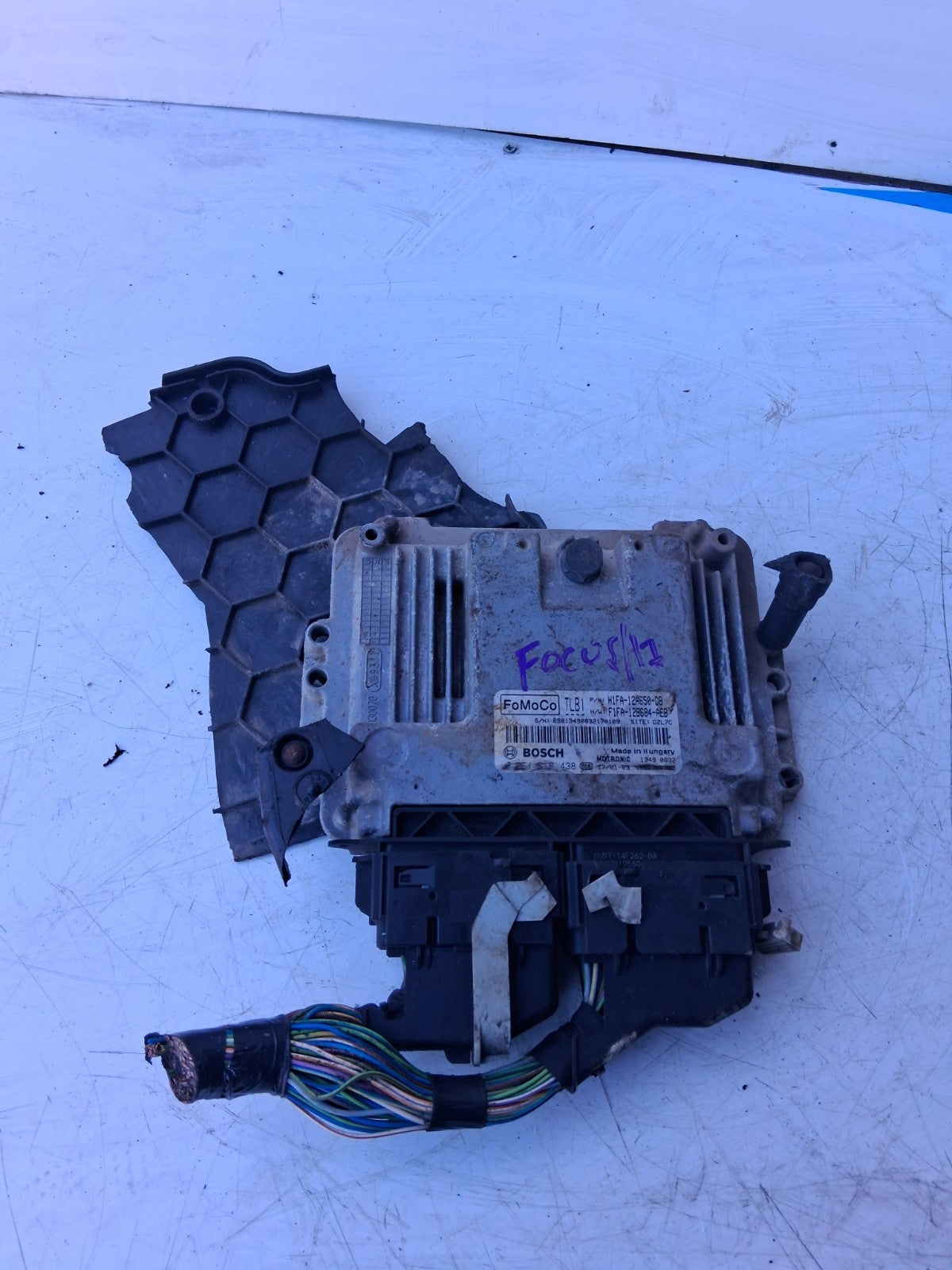 2017 FORD FOCUS ECOBOOST ENGINE CONTROL MODULE ECU+PLASTIC TRIM H1FA12A650DB
