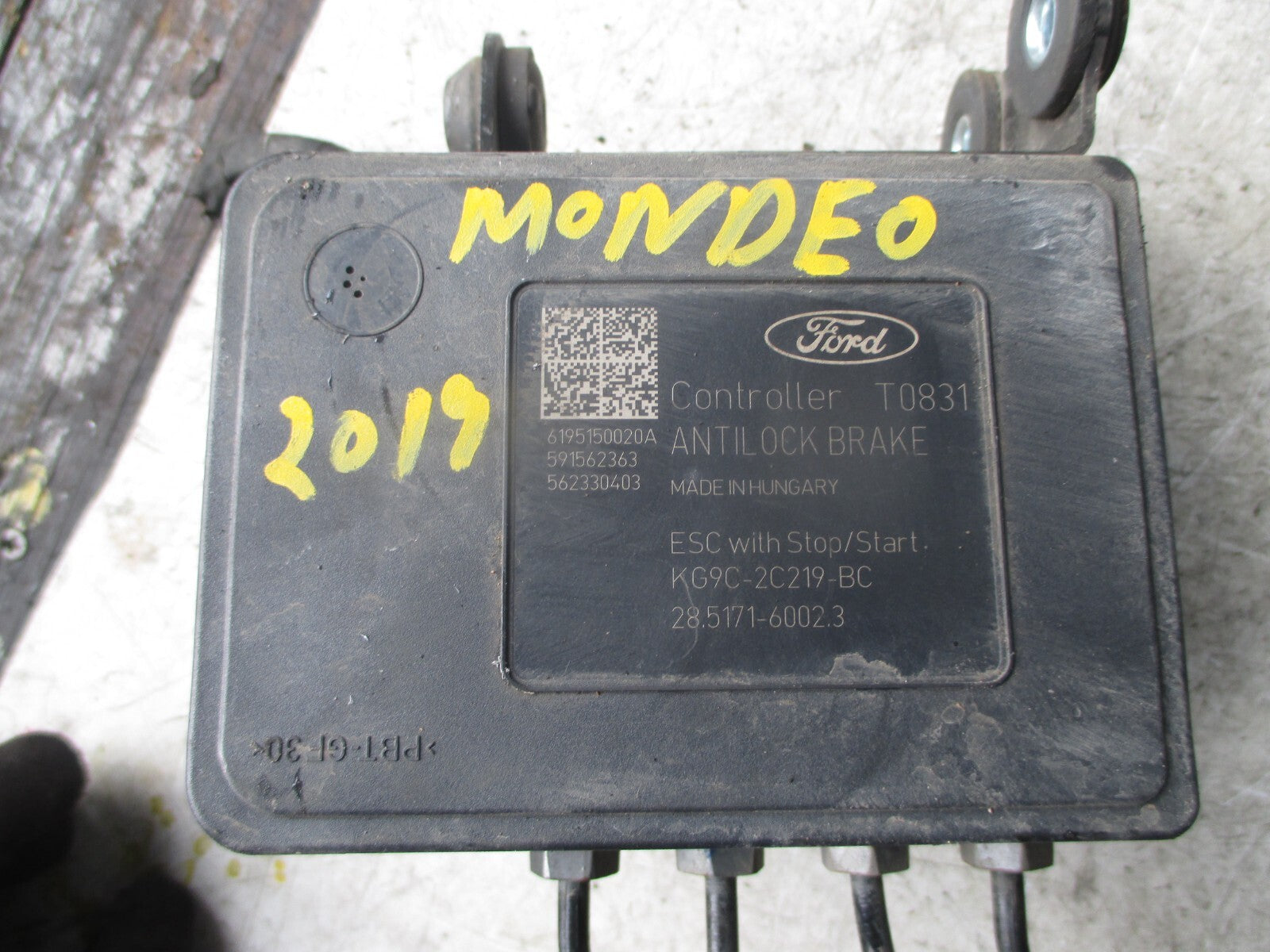 FORD MONDEO MK5 2019 2.0 DIESEL ABS PUMP CONTROL MODULE KG9C2B373BC