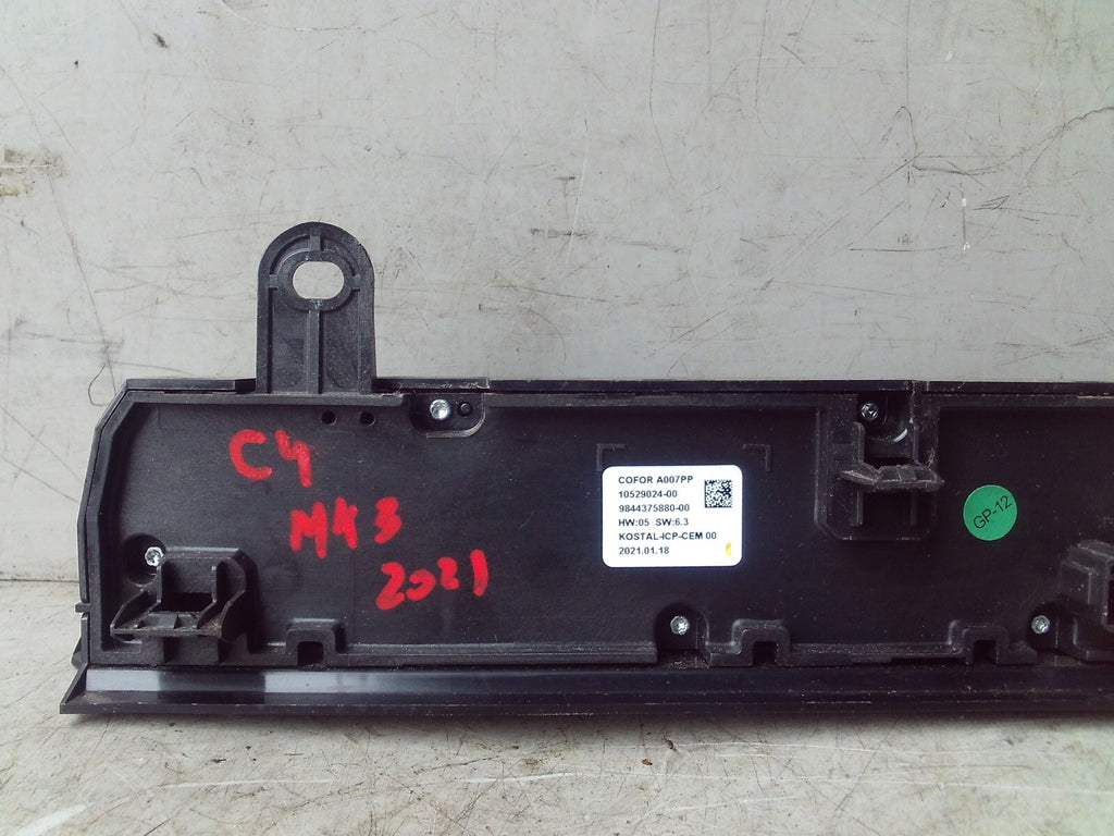 2021 CITROEN C4 MK3 AC HEATER CLIMATE CONTROL SWITCH PANEL UNIT 9844375880