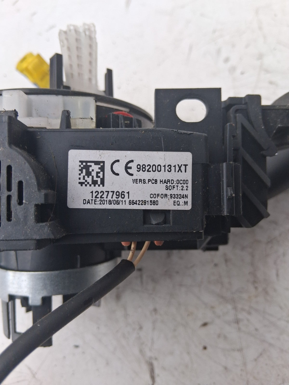2016 CITROEN BERLINGO WIPER INDICATOR COMBINATION SWITCH STALK SQUIB 98200131XT