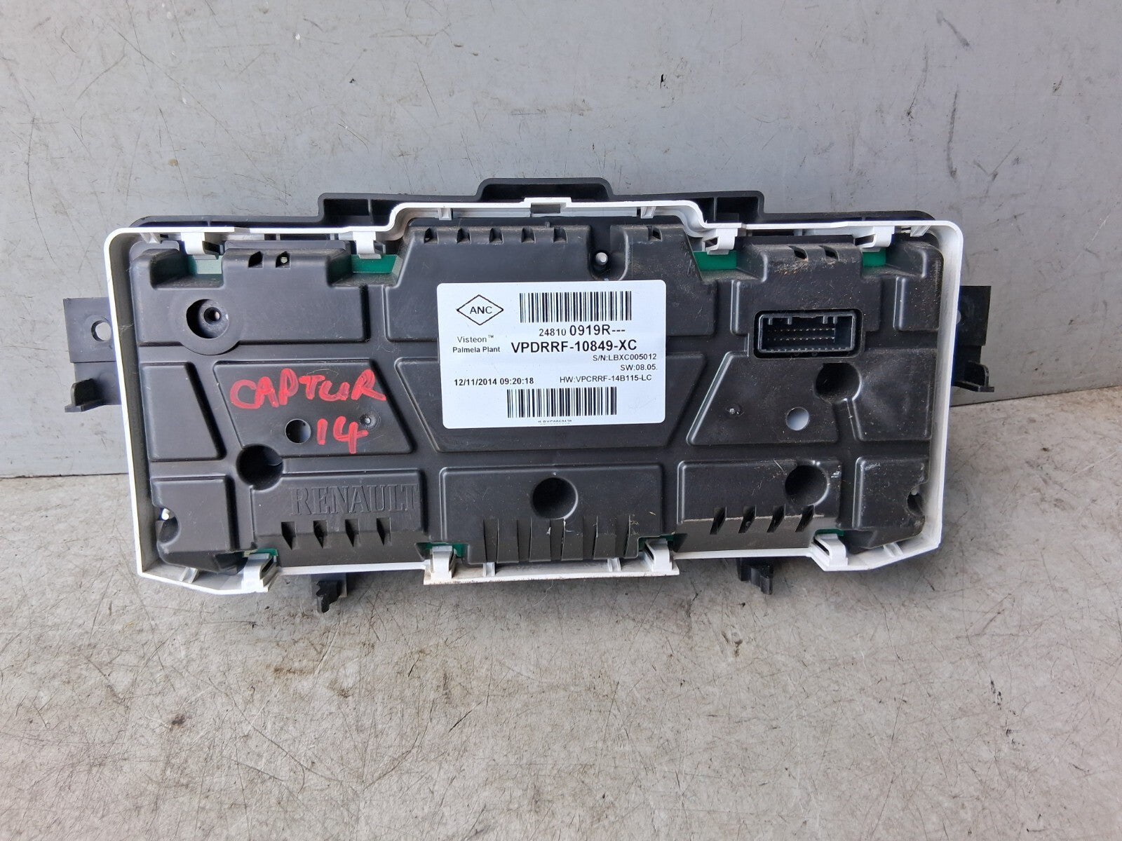 RENAULT CAPTUR 2014 1.5 DIESEL SPEEDO METER INSTRUMENT CLUSTER GAUGE 248100919R