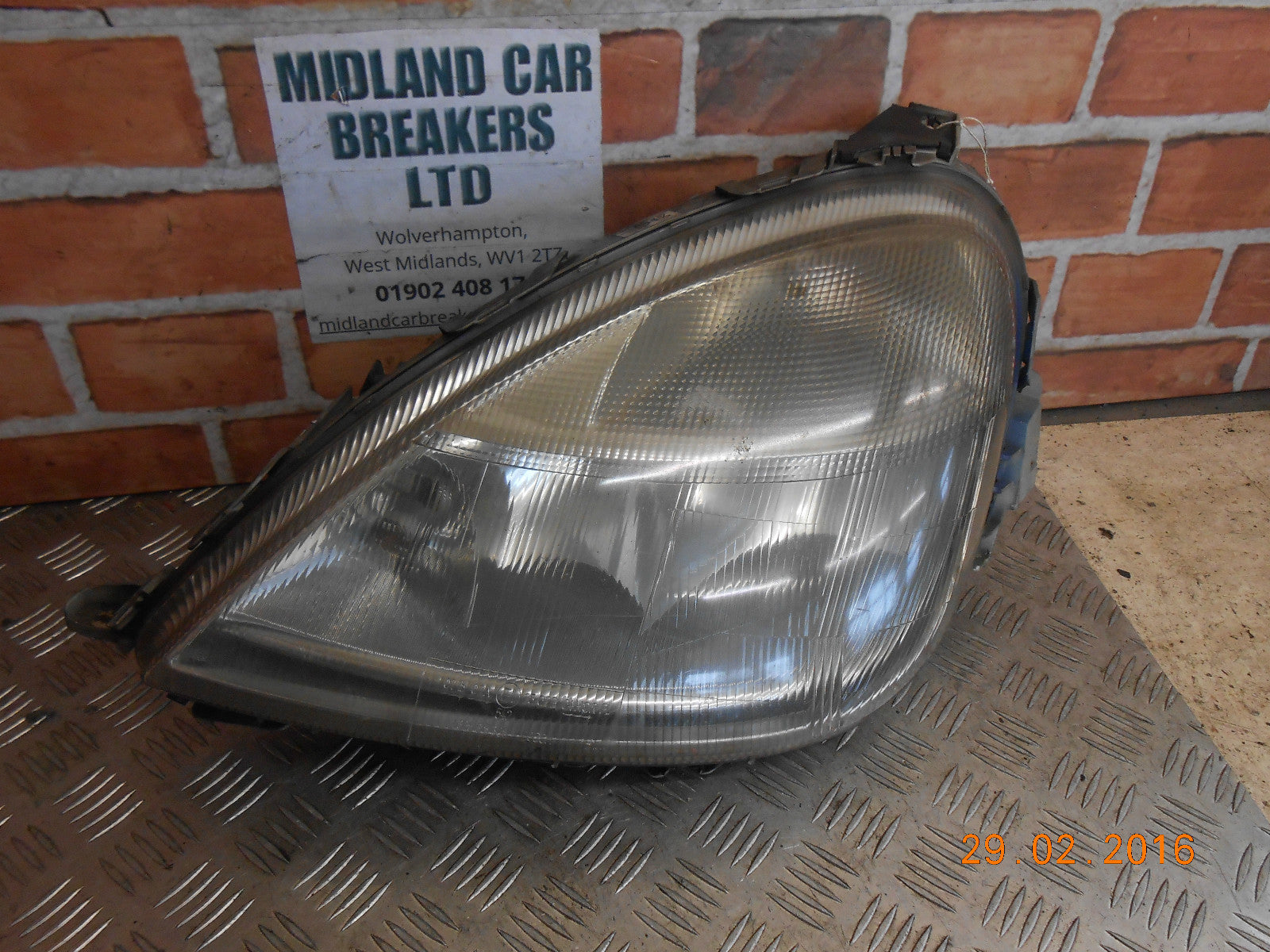 MERCEDES A CLASS W168 1999 NSF PASSENGER SIDE FRONT LIGHT HEADLIGHT 16882003641