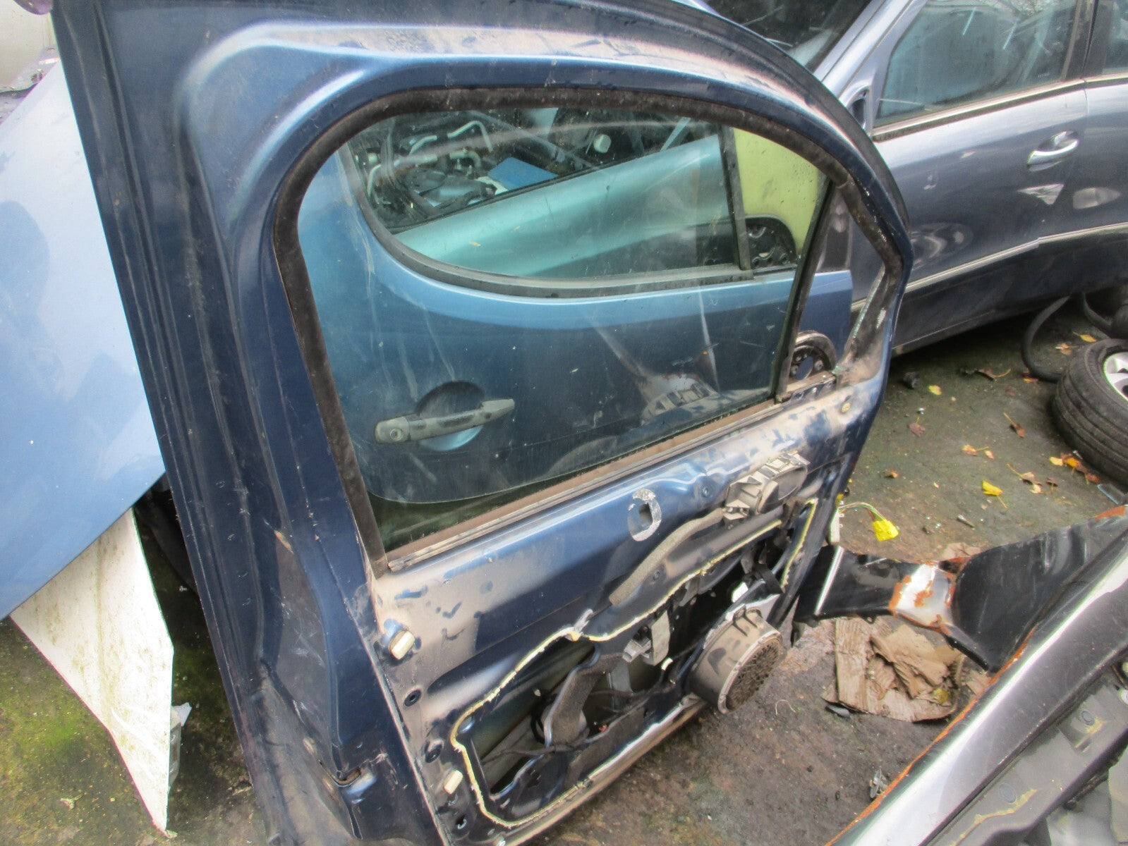 2009 PEUGEOT PARTNER MK2 NSF PASSENGER SIDE FRONT BARE DOOR BLUE