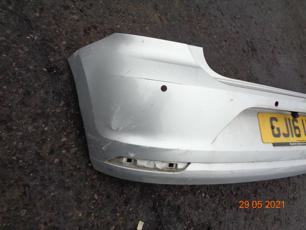VW VOLKSWAGEN POLO 6R 6C 2016 REAR BACK PLASTIC BUMPER SILVER