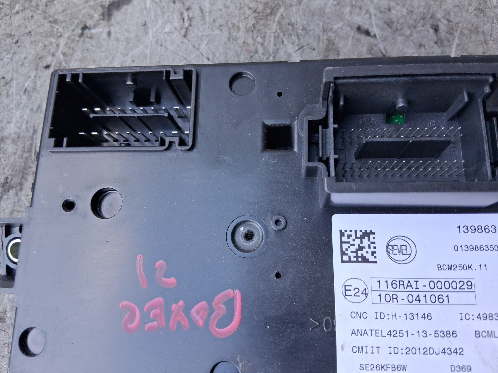 2021 PEUGEOT BOXER MK3 FUSE BOX RELAY BOX 1398635080