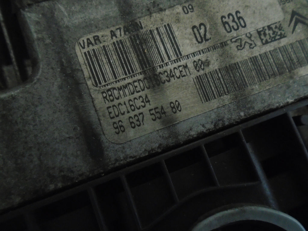 PEUGEOT 207 2007 1.6 DIESEL ECU ENGINE CONTROL MODULE UNIT 9663755480