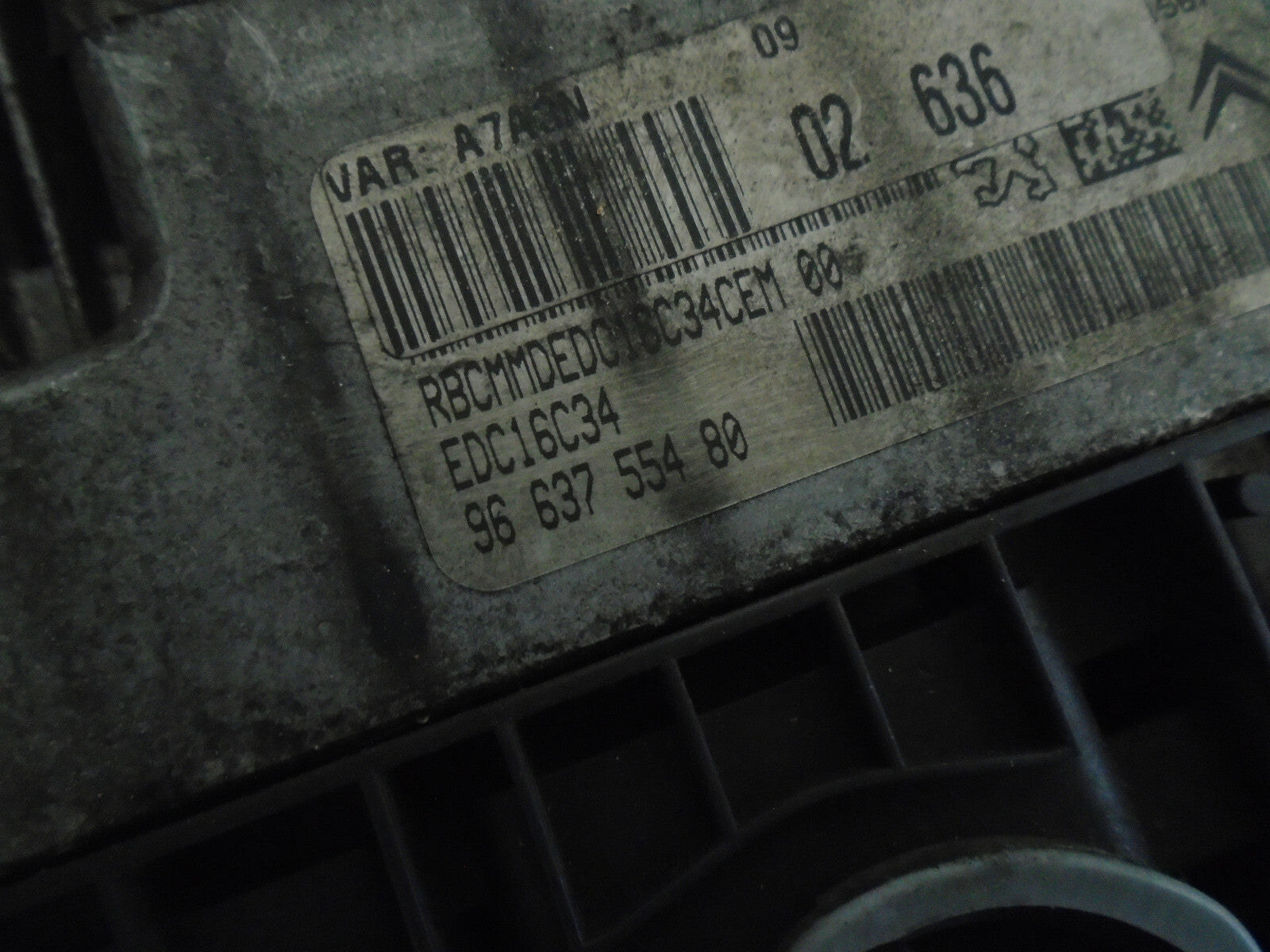 PEUGEOT 207 2007 1.6 DIESEL ECU ENGINE CONTROL MODULE UNIT 9663755480
