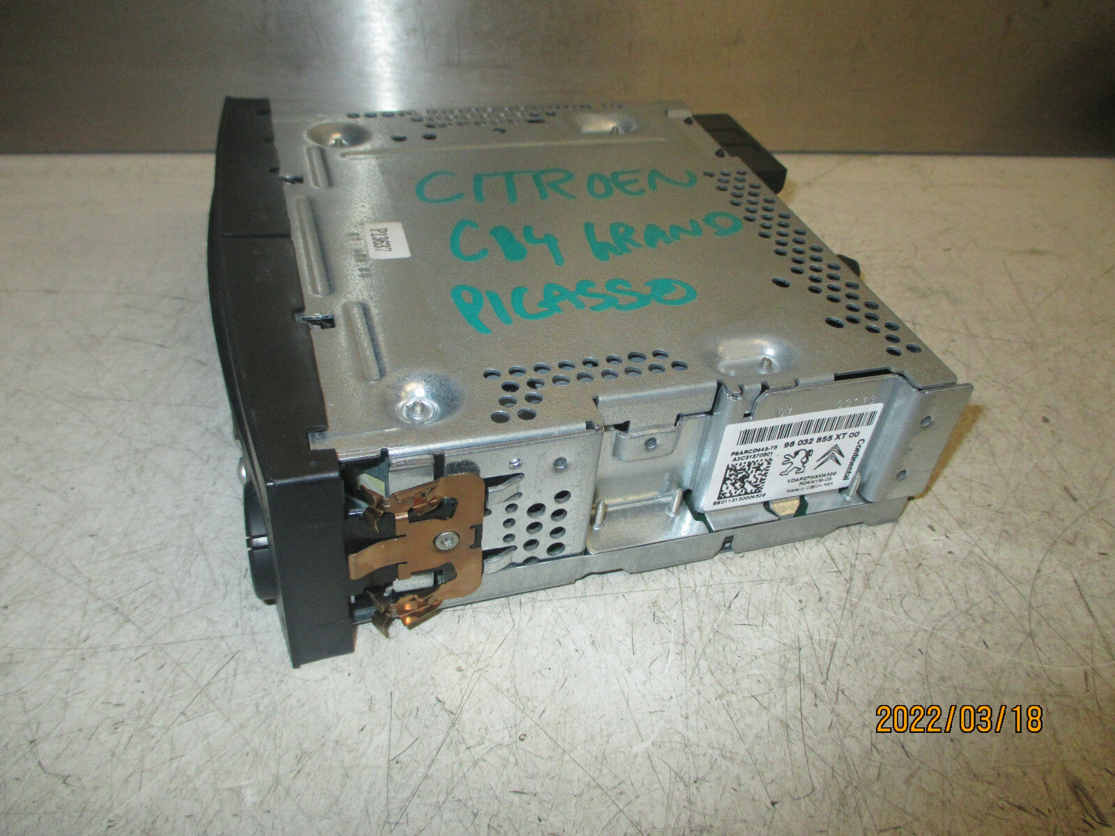 CITROEN C4 GRAND PICASSO 2013 RADIO CD STEREO UNIT PANEL 98032855xt