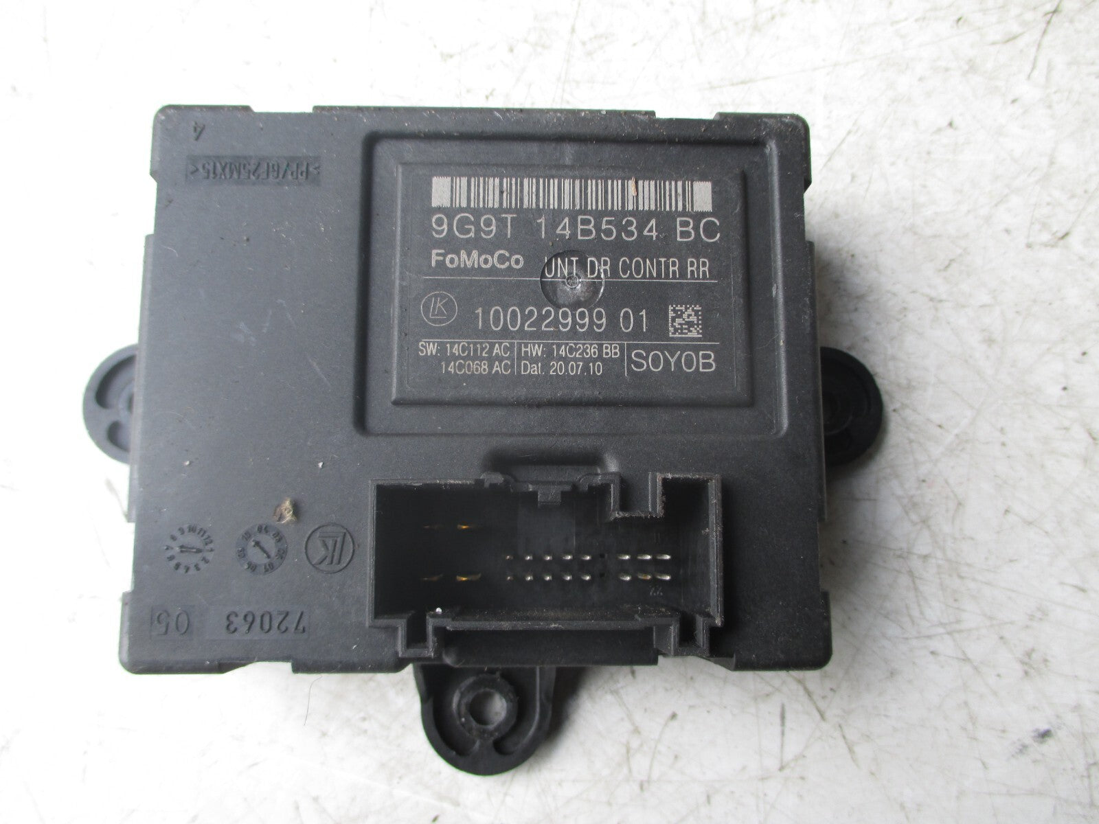 FORD MONDEO MK4 2010 NSR PASSENGER SIDE REAR DOOR CONTROL MODULE 9G9T14B534BC