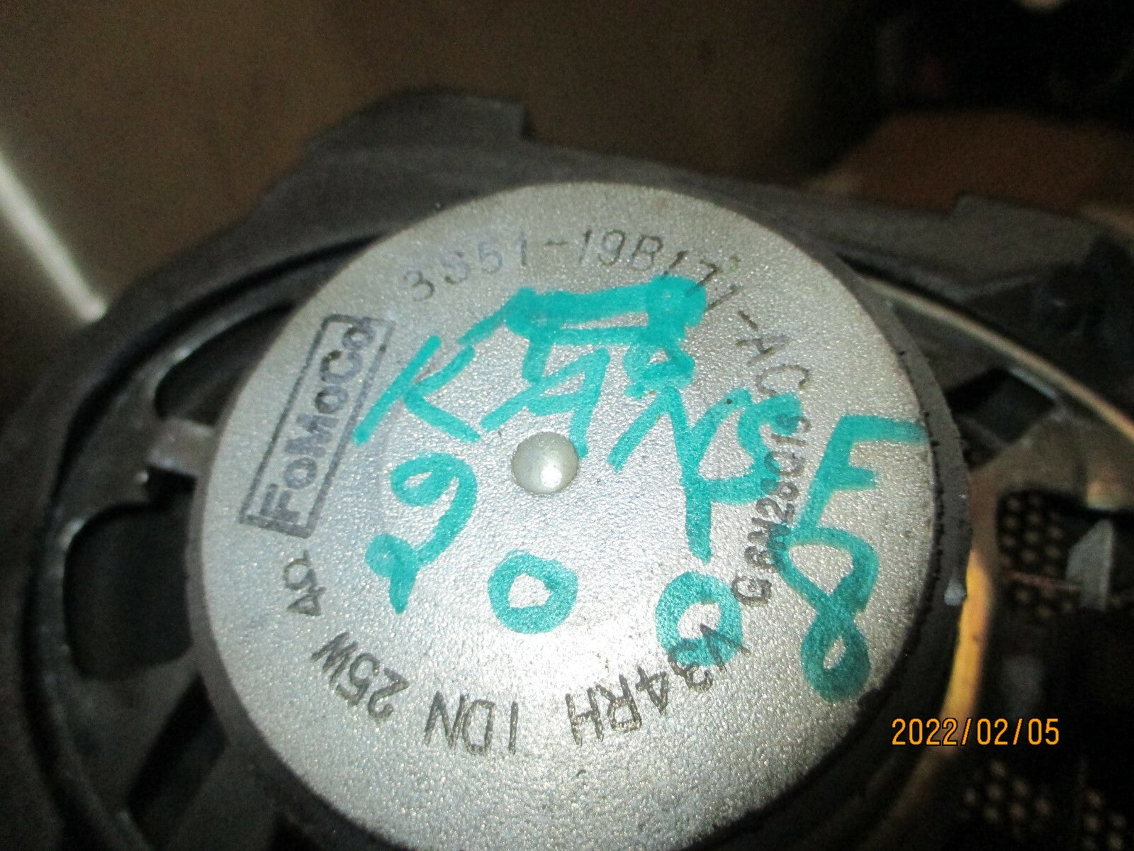 FORD KA MK1 2008 NS PASSENGER SIDE DOOR SPEAKER 3S5119B171AC