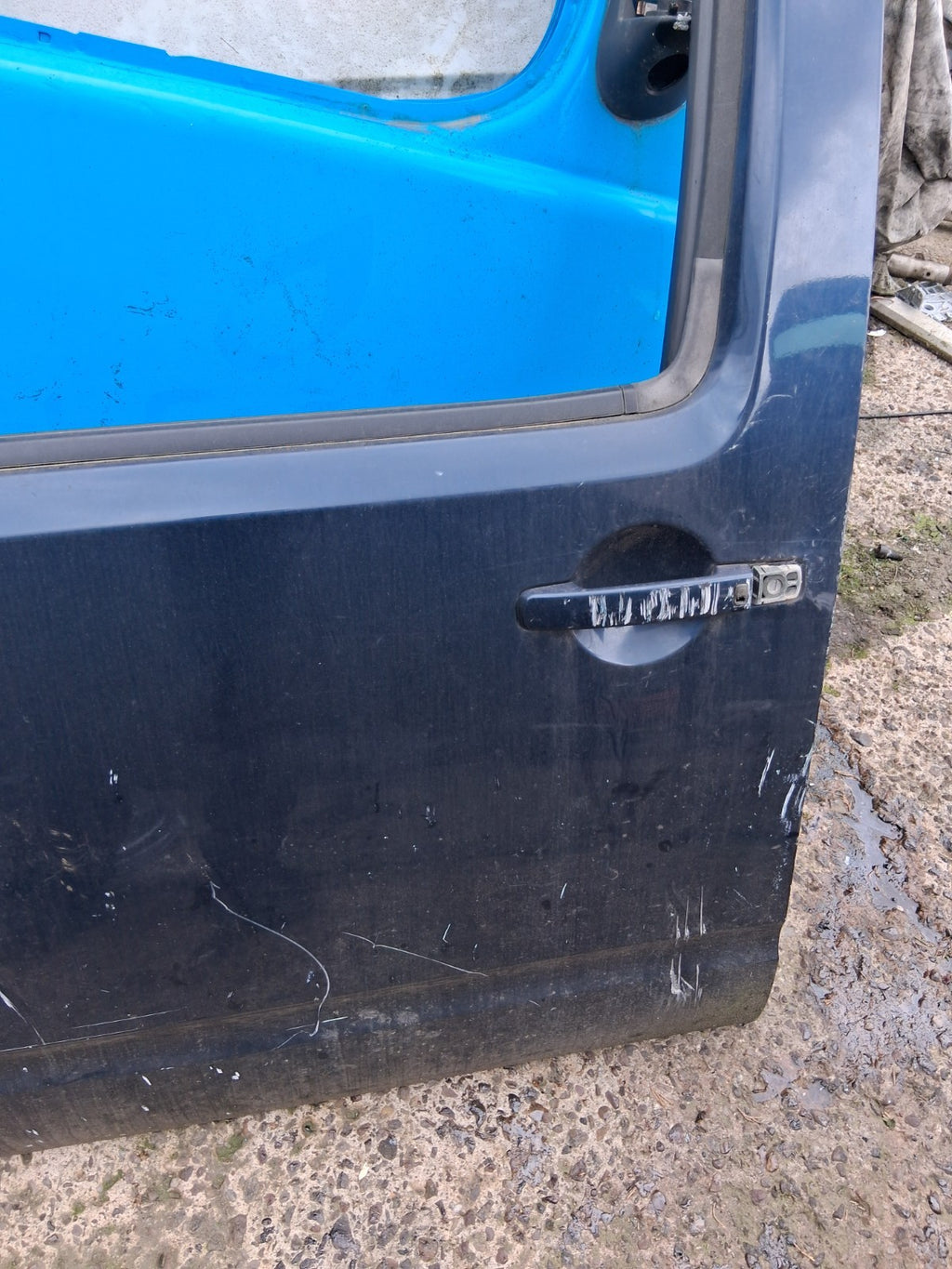 2006 NISSAN PATHFINDER R51 NSF PASSENGER SIDE FRONT LEFT BARE DOOR BLUE BW9