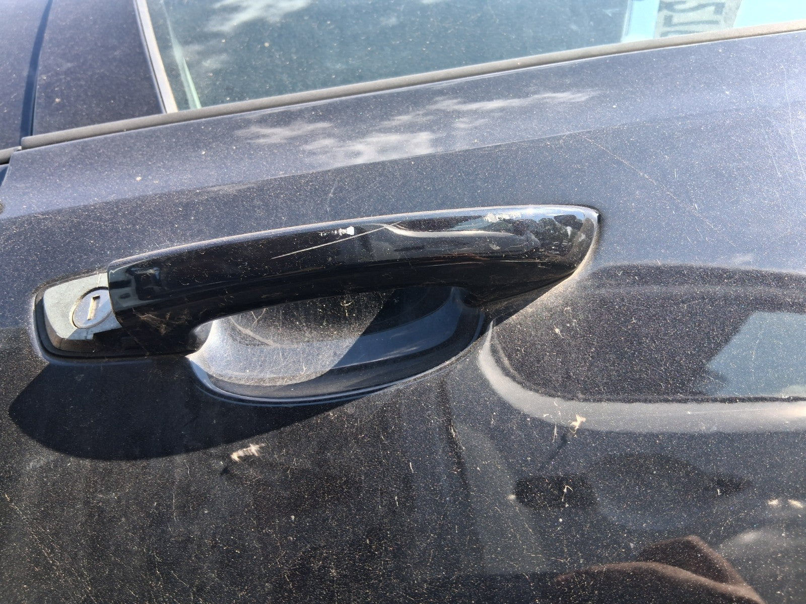 2012 VW VOLKSWAGEN GOLF MK6 OSF DRIVER SIDE FRONT DOOR HANDLE BLACK LC9X