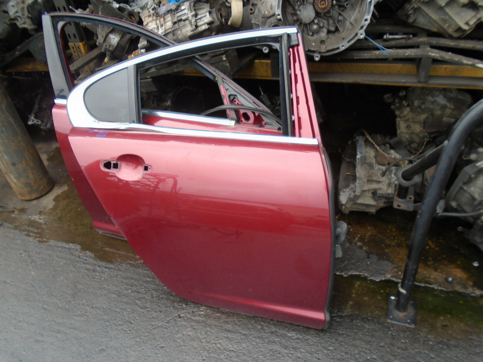 JAGUAR XF FACELIFT 2013 OSR DRIVER SIDE REAR BARE DOOR SHELL FRAME ONLY RED CAJ