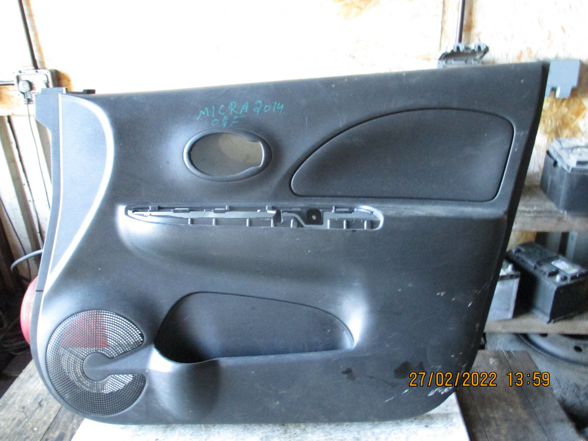 NISSAN MICRA 2014 MK4 K13 OSF FRONT DRIVER SIDE DOOR CARD 809101HB0A