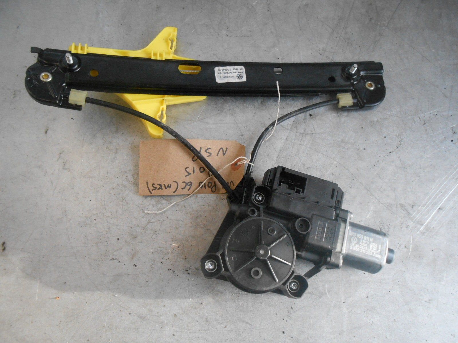 VW VOLKSWAGEN POLO 6C (MK5) 5 DOOR NSR PASSENGER REAR WINDOW REGULATOR & MOTOR