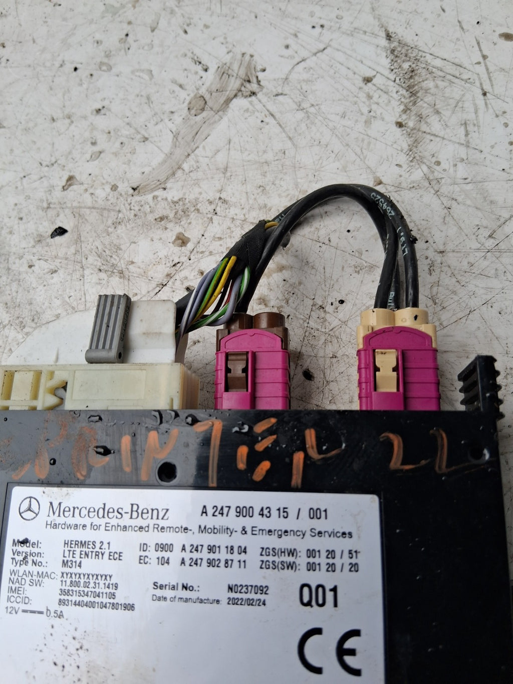 2023 MERCEDES SPRINTER W907 RADIO CONTROL UNIT TELEMATICS MODULE ECU A2479004315