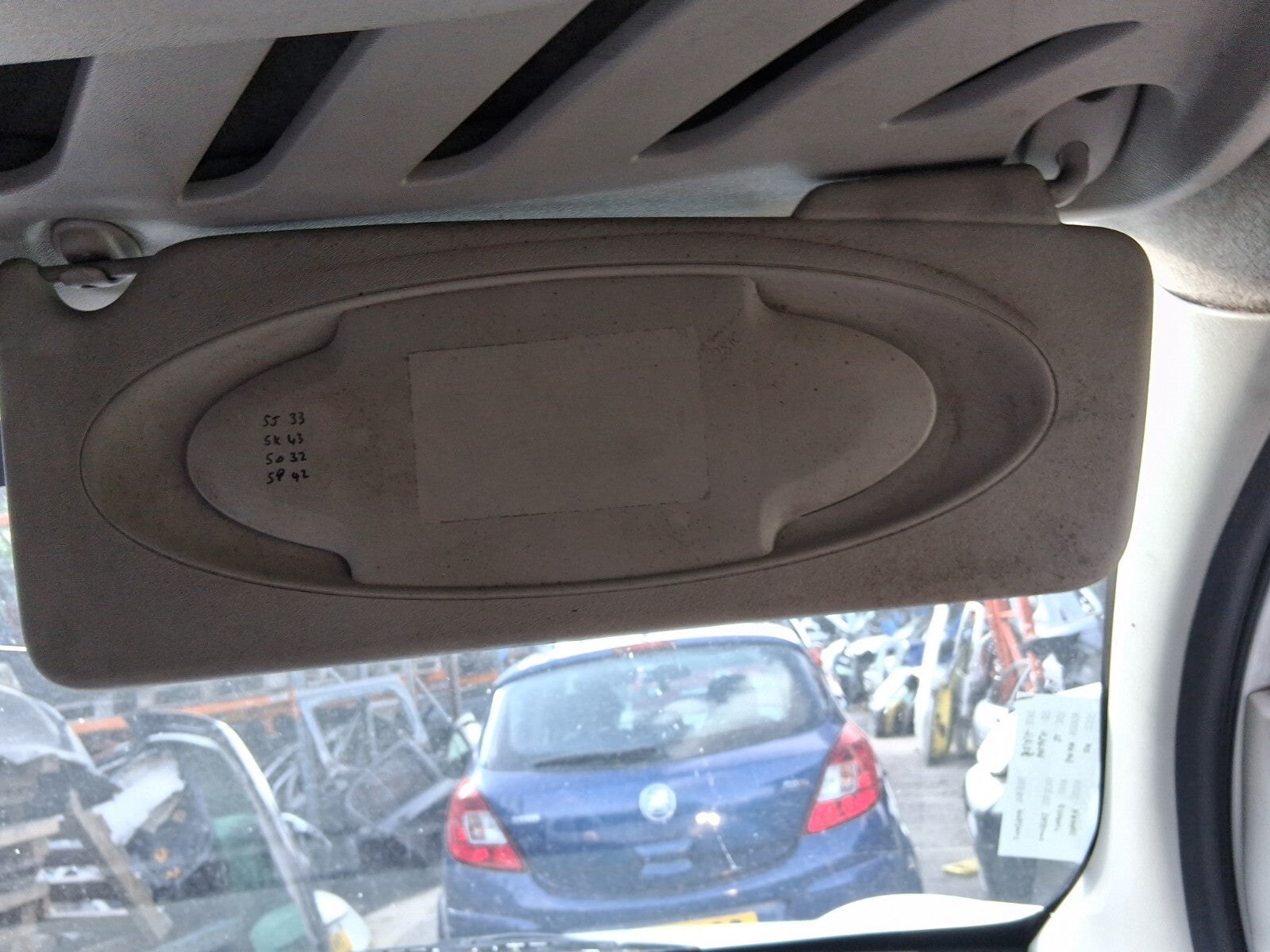 RENAULT KANGOO MK2 2010 OS DRIVER SIDE FRONT INTERIOR SUN VISOR SHADE