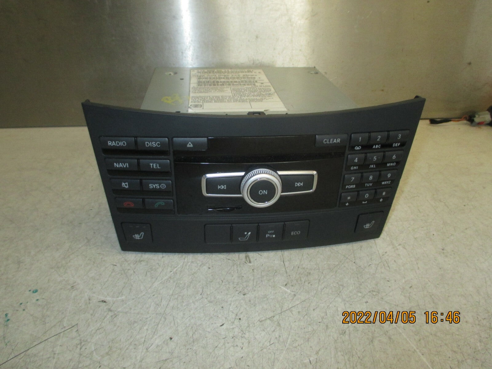 MERCEDES BENZ E CLASS 2012 RADIO CD PLAYER STEREO HEAD UNIT A2129005514
