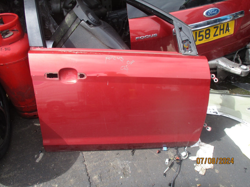 FORD FOCUS MK2 2008 OSF DRIVER SIDE FRONT BARE DOOR RED