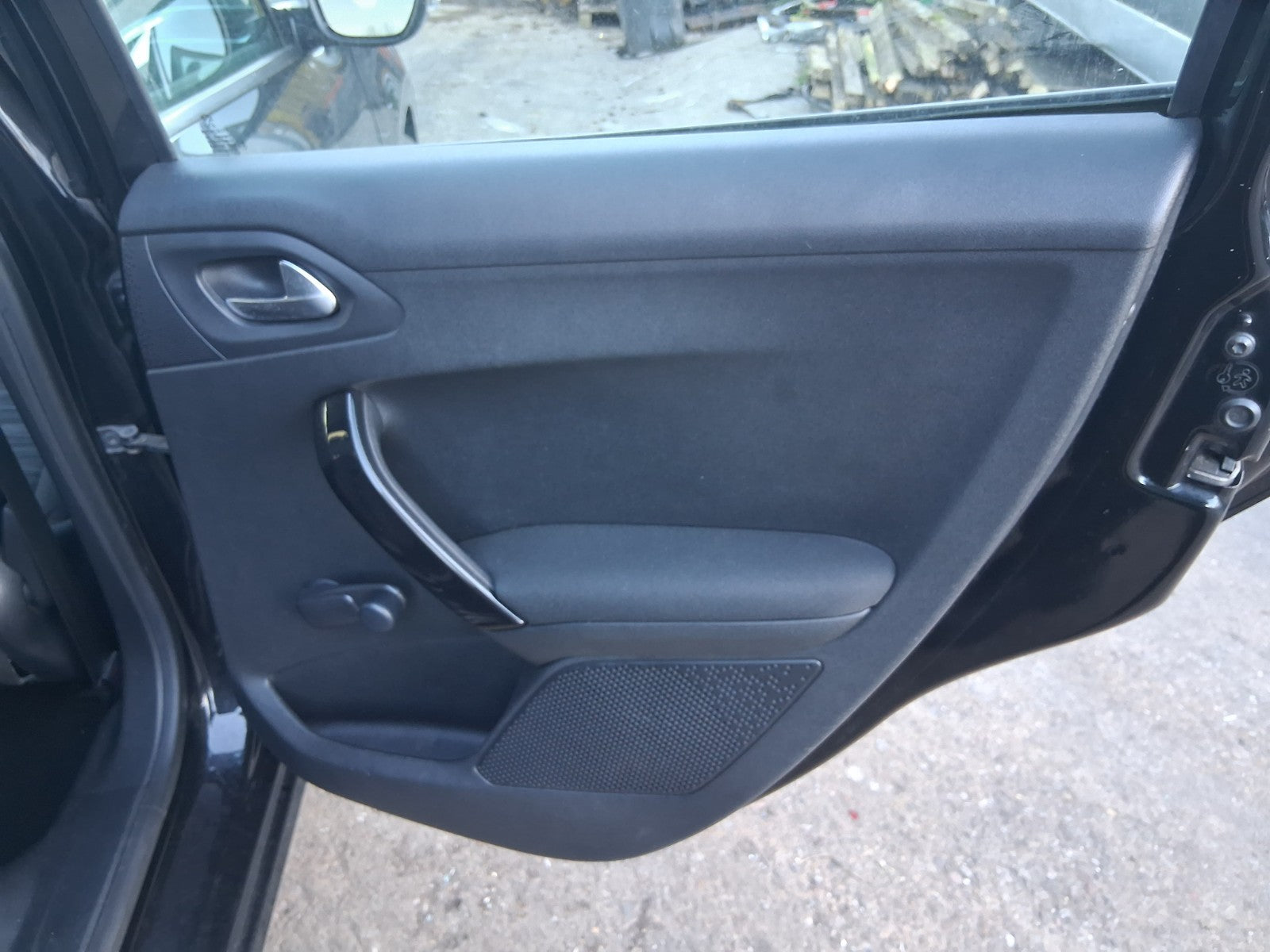2014 PEUGEOT 208 OSR DRIVER SIDE REAR RIGHT COMPLETE DOOR PEARL BLACK KTV