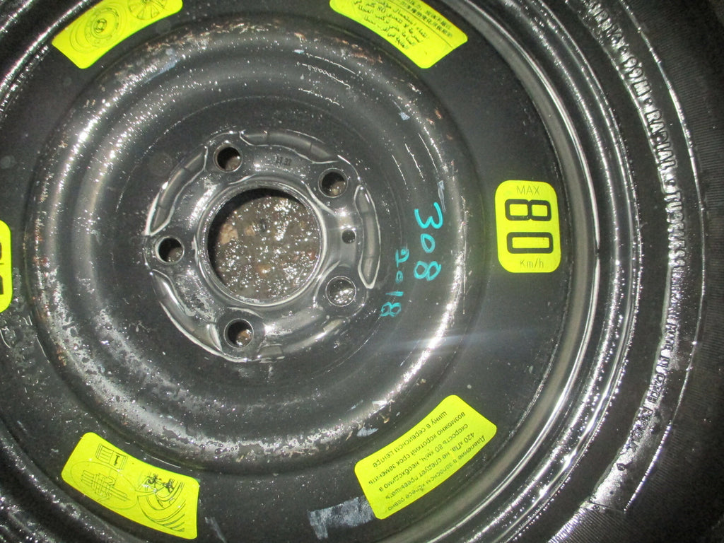 PEUGEOT 308 MK2 2018 SPACE SAVER WHEEL WITH TYRE T125/85R16
