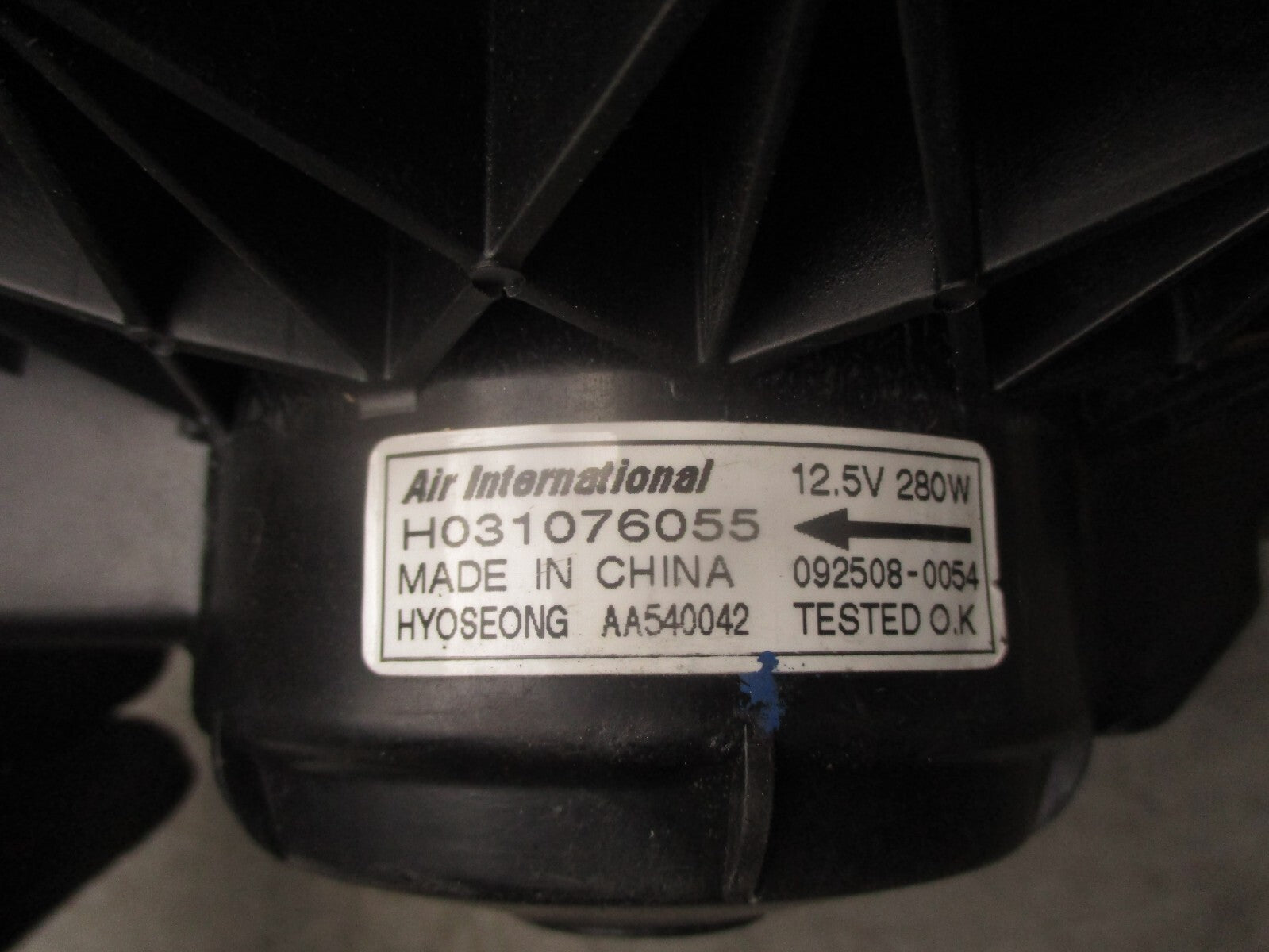 2010 FORD DORCHESTER COLEMAN MILNE HEATER BLOWER FAN MOTOR H031076055