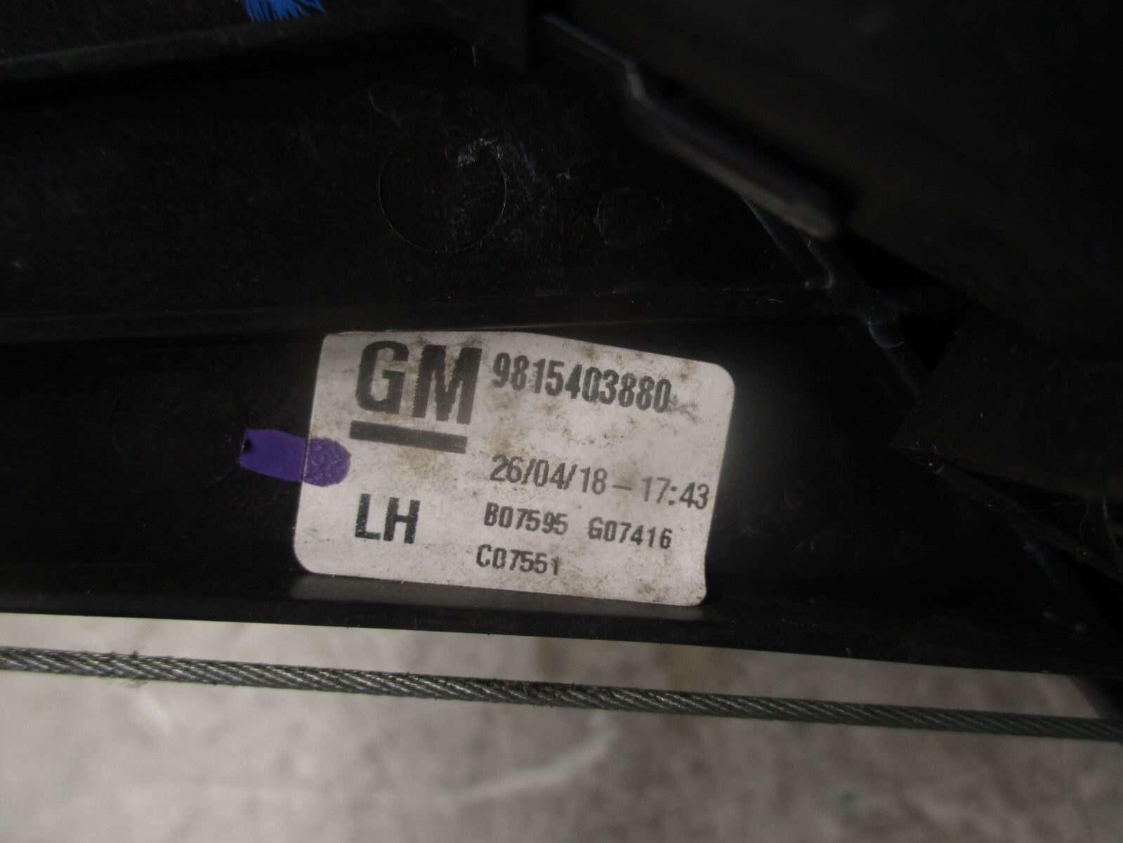 2018 VAUXHALL GRANDLAND X NSR PASSENGER REAR WINDOW MOTOR REGULATOR 9815403880