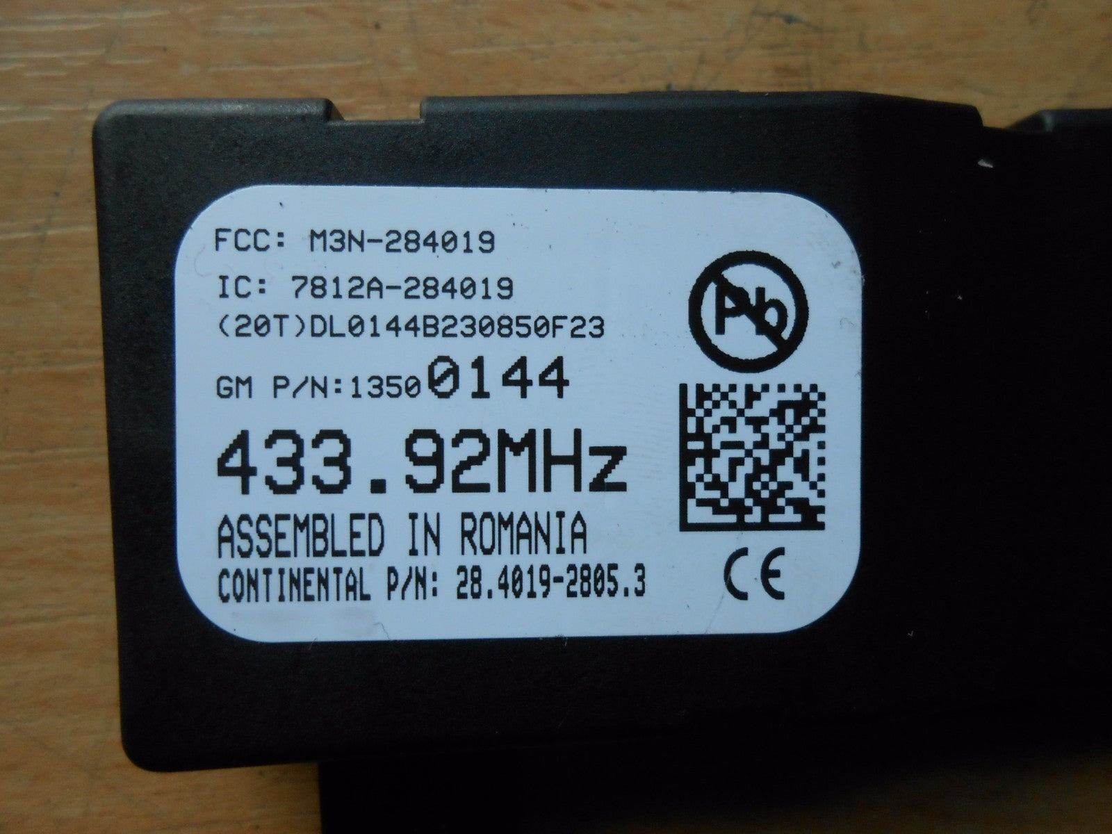 VAUXHALL ASTRA J (MK6) 2014 REMOTE CONTROL RECEIVER MODULE ECU 13500144