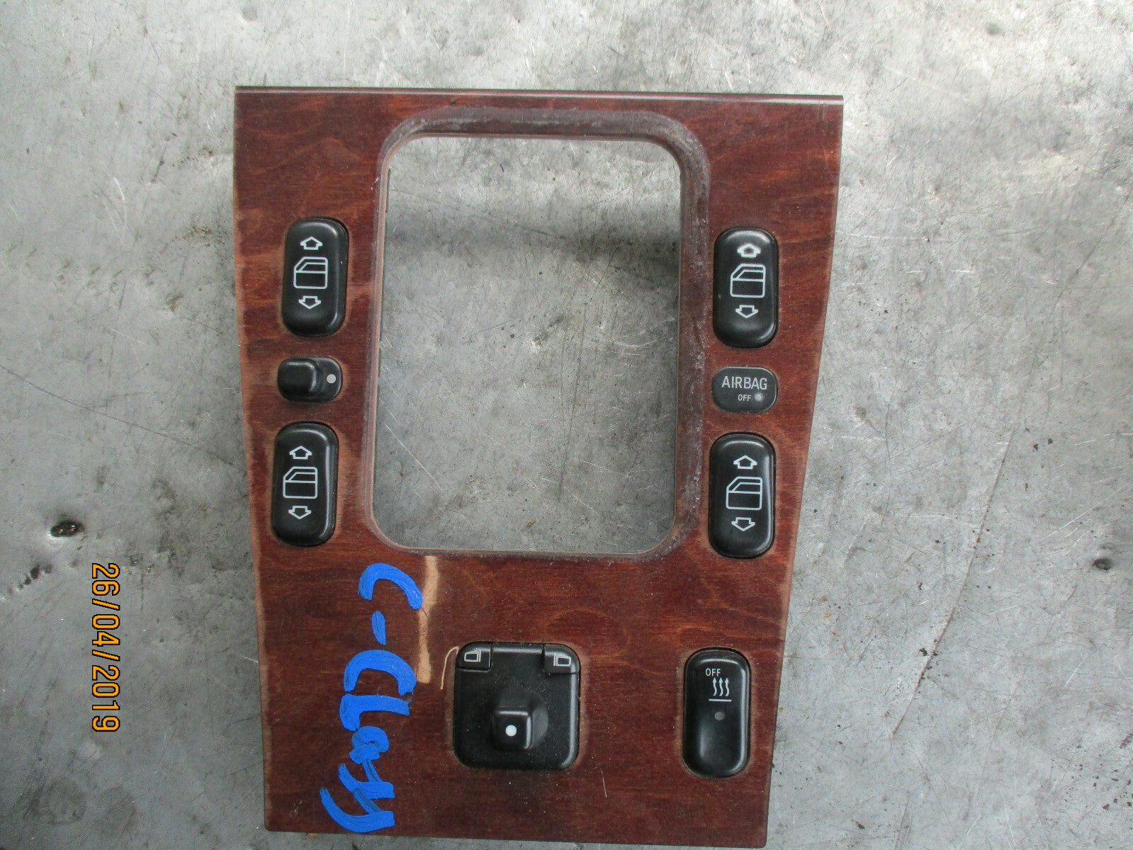 MERCEDES C CLASS W202 GEAR STICK SURROUND TRIM AND WINDOW SWITCHES