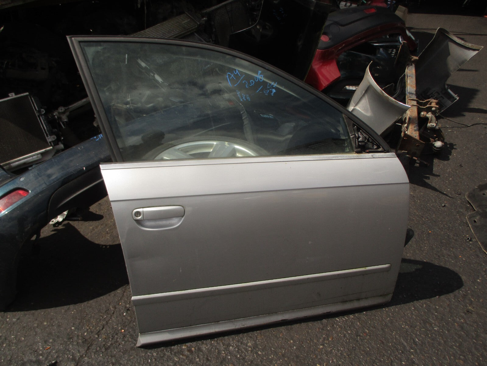 2006 AUDI A4 B7 OSF DRIVER SIDE FRONT RIGHT DOOR LY7W SILVER