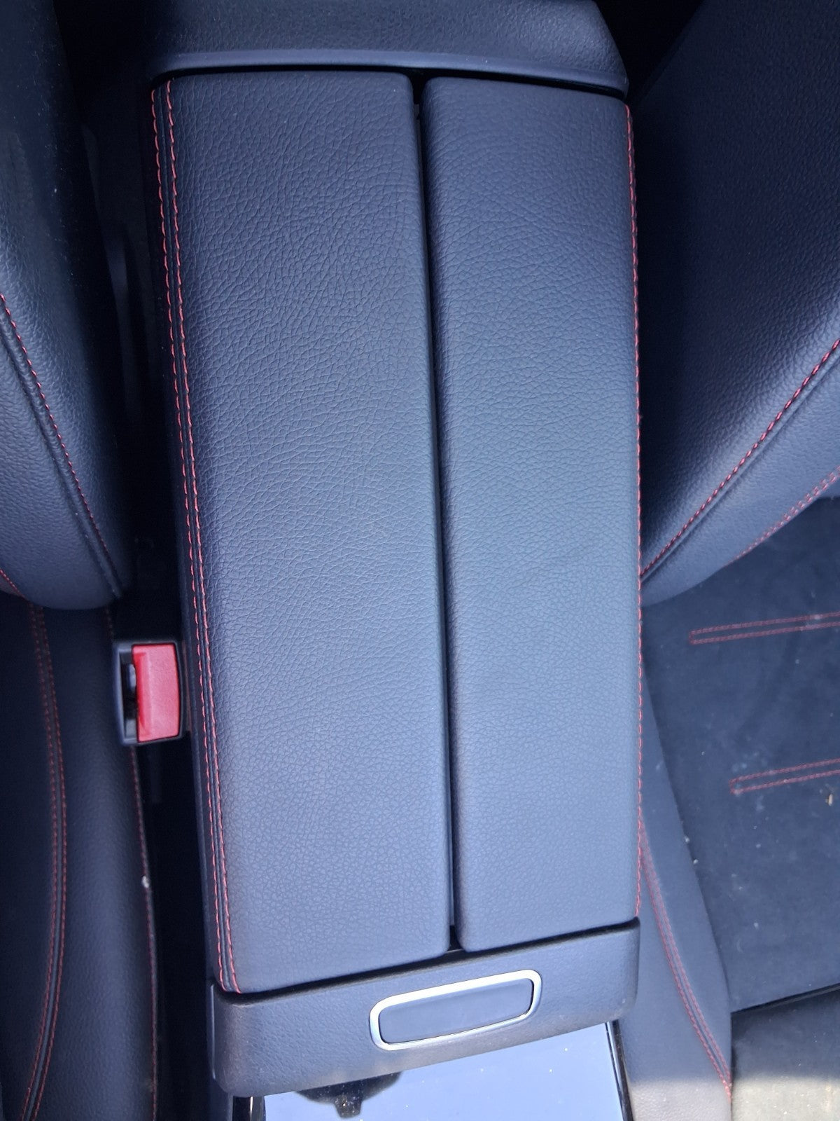 2023 MERCEDES BENZ A CLASS W177 CENTRE CONSOLE LEATHER ARMREST RED STITCH