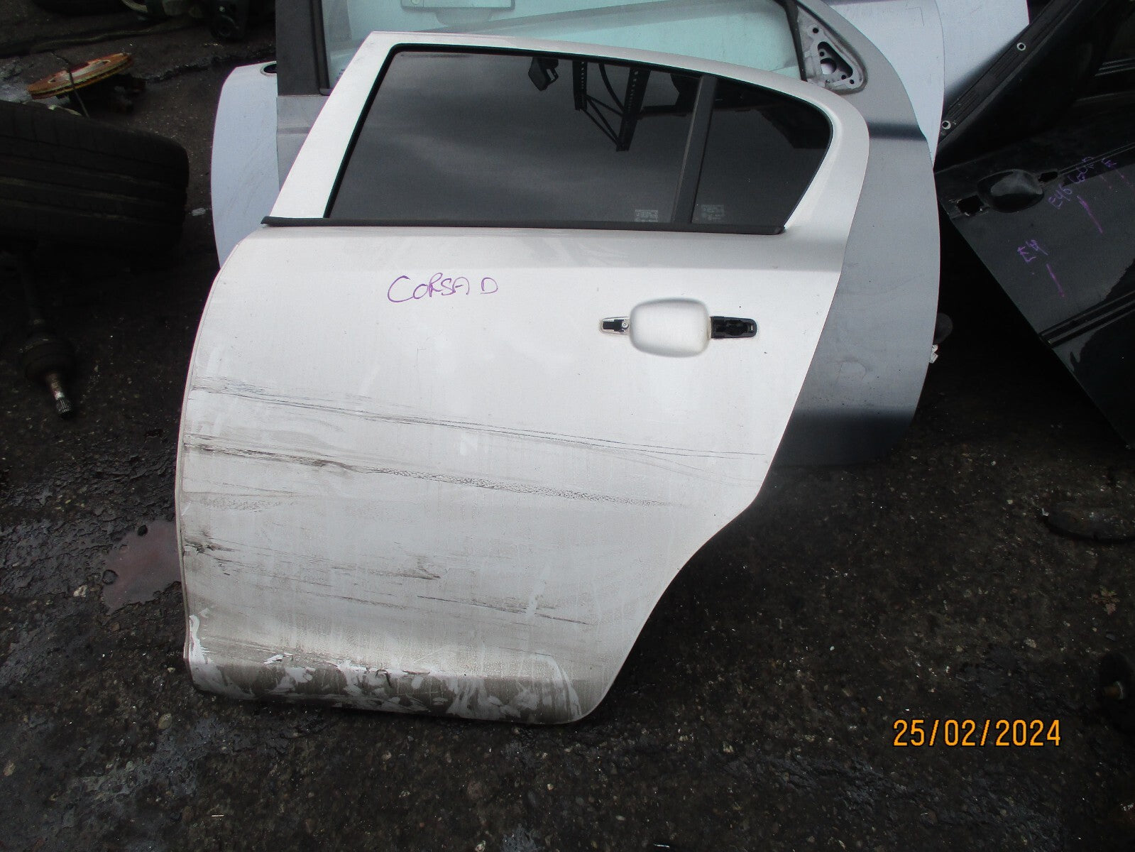VAUXHALL CORSA D 2008 NSR PASSENGER SIDE REAR DOOR SILVER