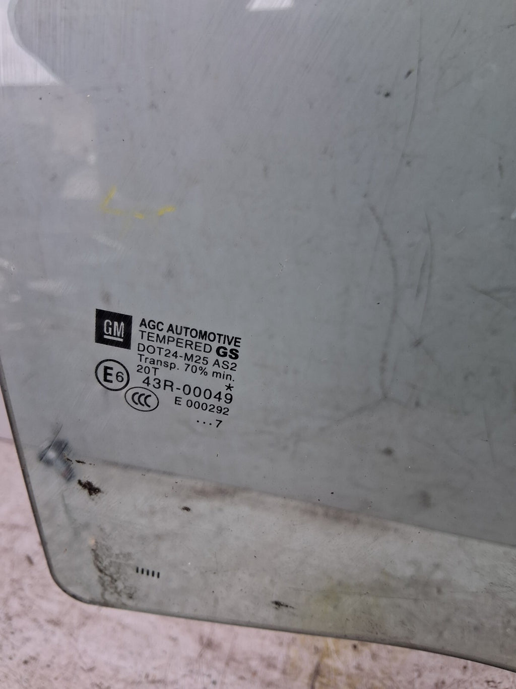 VAUXHALL ZAFIRA C MK3 2017 OSR DRIVER SIDE REAR RIGHT WINDOW GLASS 43R00049