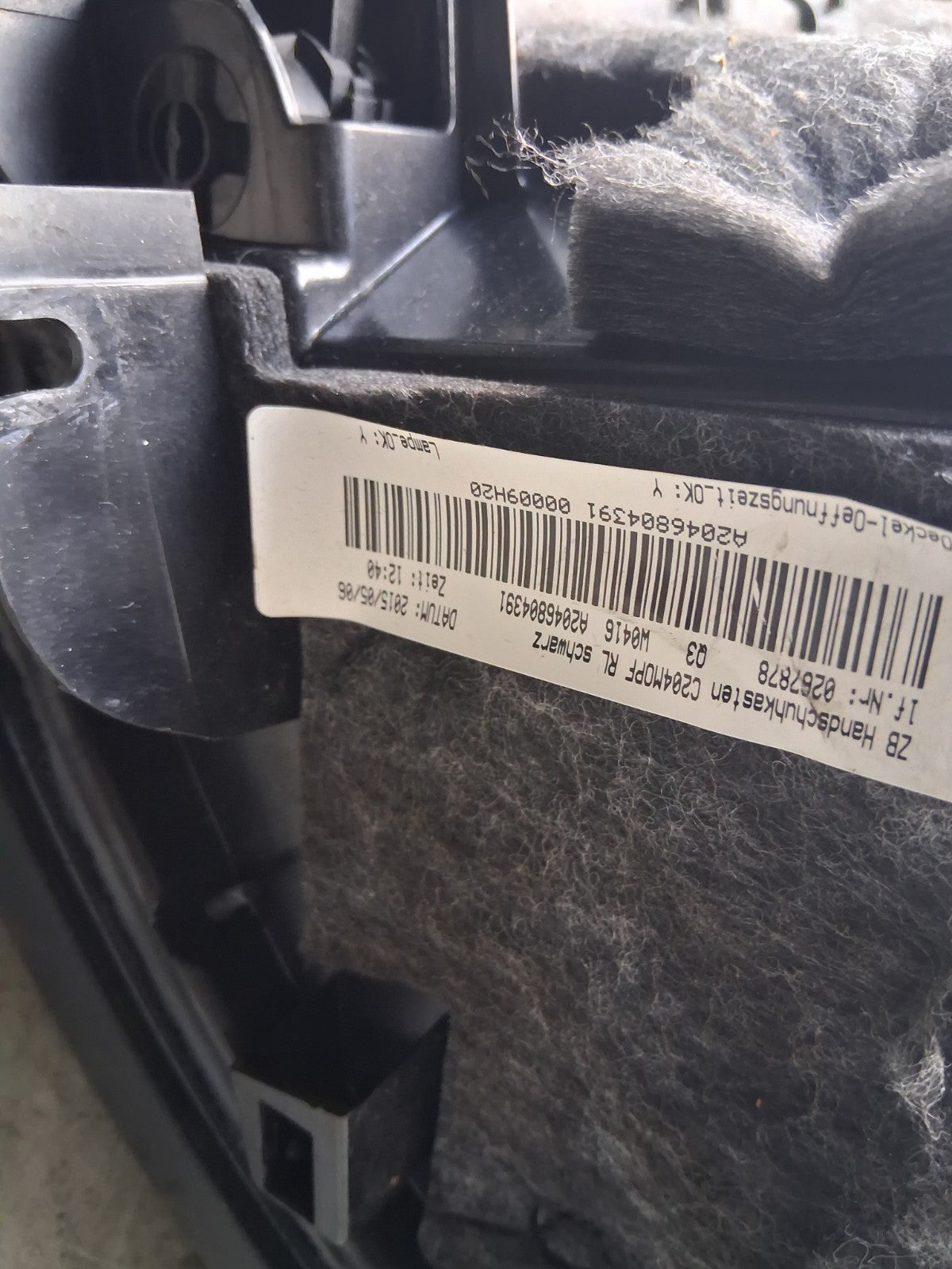 2015 MERCEDES C CLASS W204 GLOVEBOX STORAGE COMPARTMENT GLOVE BOX