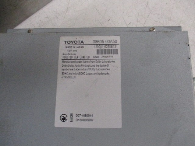 TOYOTA YARIS MK3 2016 RADIO STEREO HEAD UNIT 0860500A50