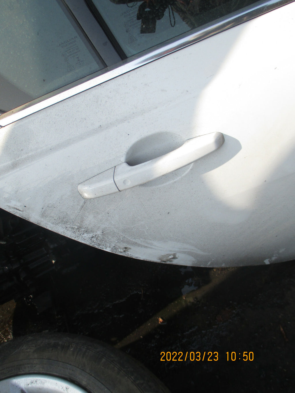 JAGUAR XE 2019 OSR DRIVER SIDE REAR DOOR EXTERIOR DOOR HANDLE WHITE