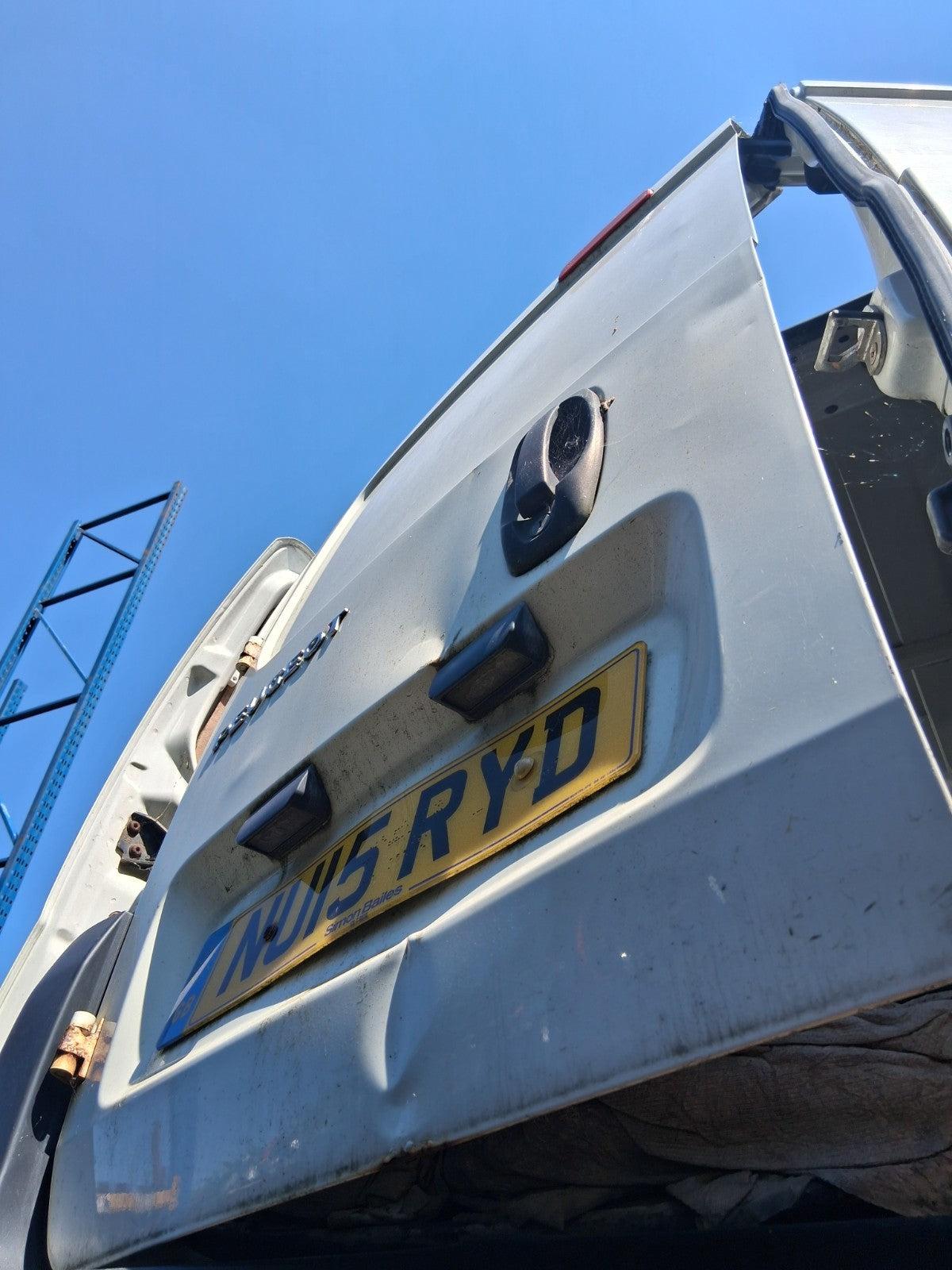 PEUGEOT BIPPER 2015 NSR PASSENGER SIDE REAR COMPLETE DOOR WHITE