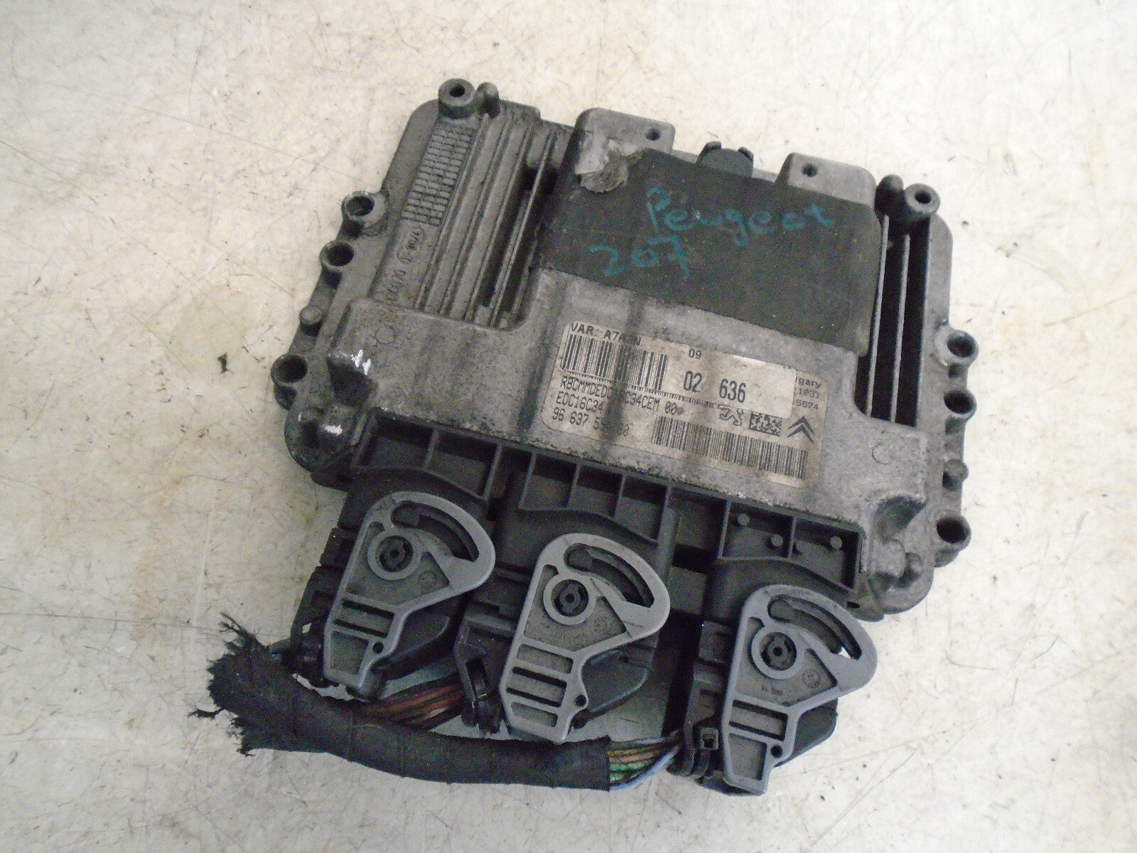 PEUGEOT 207 2007 1.6 DIESEL ECU ENGINE CONTROL MODULE UNIT 9663755480