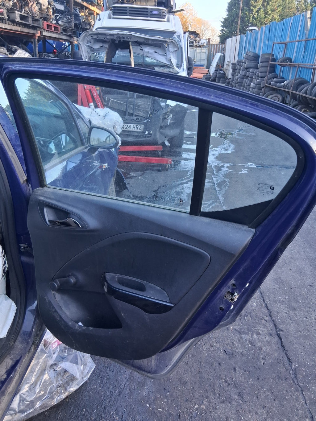 2016 VAUXHALL CORSA E OSR DRIVER SIDE REAR RIGHT COMPLETE DOOR BLUE