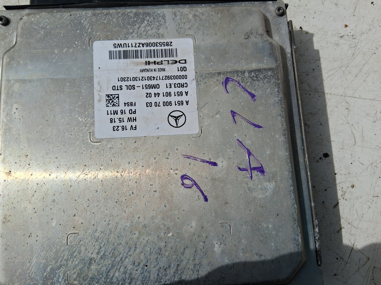 MERCEDES BENZ CLA 2016 C117 2.1 DIESEL ECU ENGINE CONTROL MODULE A6519007003