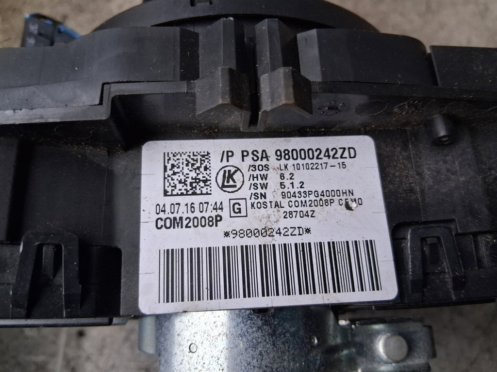 2016 CITROEN DS4 1.6 DIESEL INDICATOR WIPER STALK SWITCH WITH SQUIB 98000242ZD