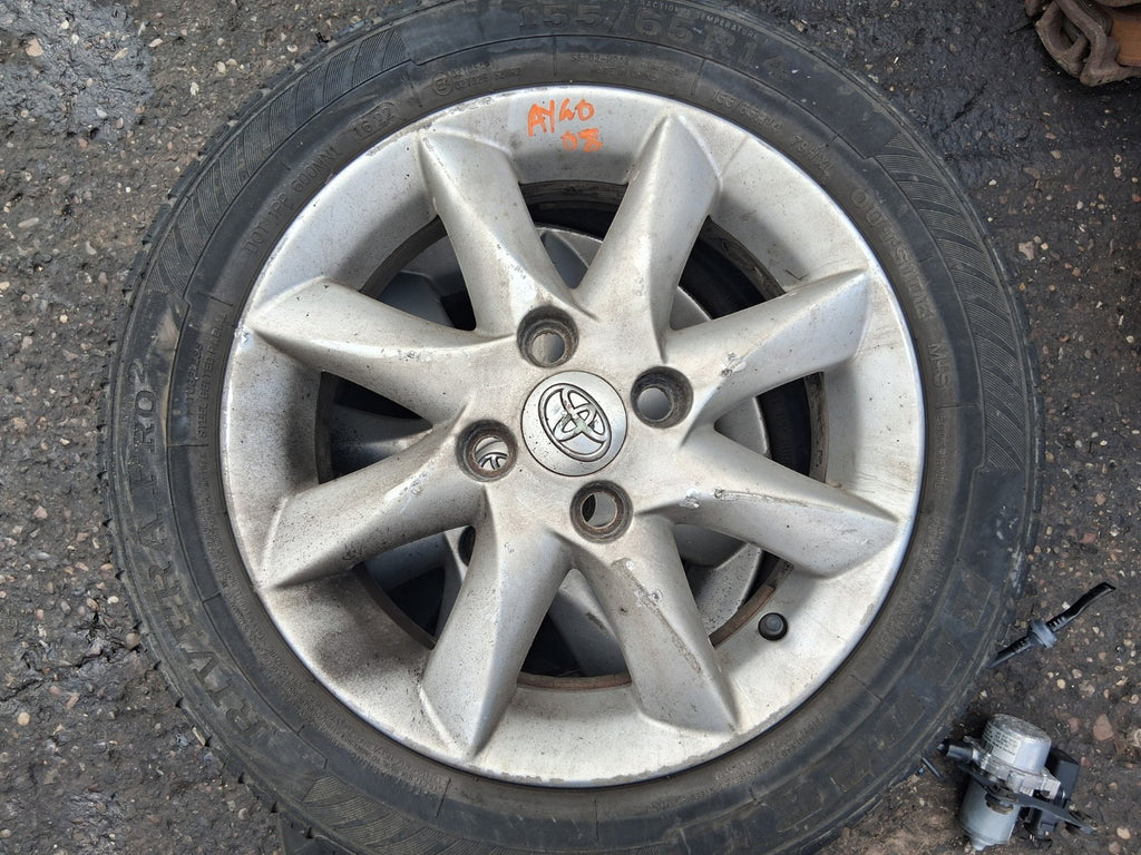 2008 TOYOTA AYGO MK1 14 INCH ALLOY WHEEL WITH TYRE 155/65R14