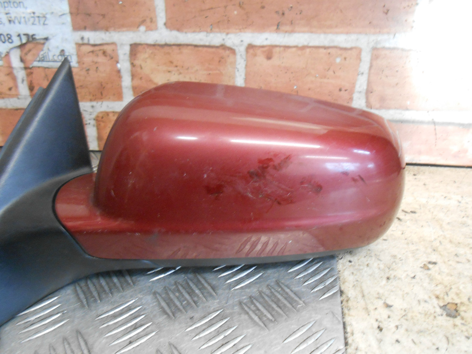 VOLKSWAGEN VW PASSAT B5 2002 NS PASSENGER ELECTRIC DOOR WING MIRROR BURGUNDY